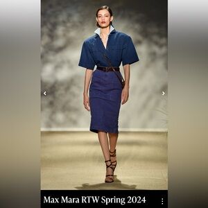 Max Mara Spring 2024 Zip detailed short sleeve denim shirt - size 6